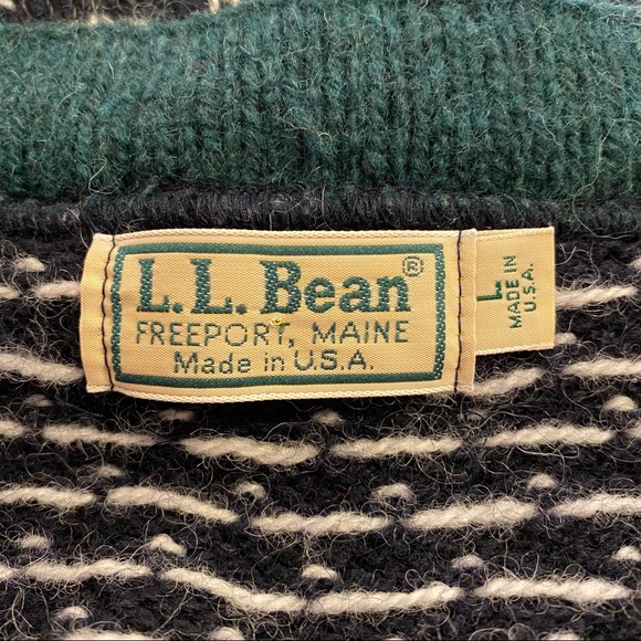 L.L. Bean VTG Preppy Faire Isle Cardigan Sweater - Picture 2 of 6